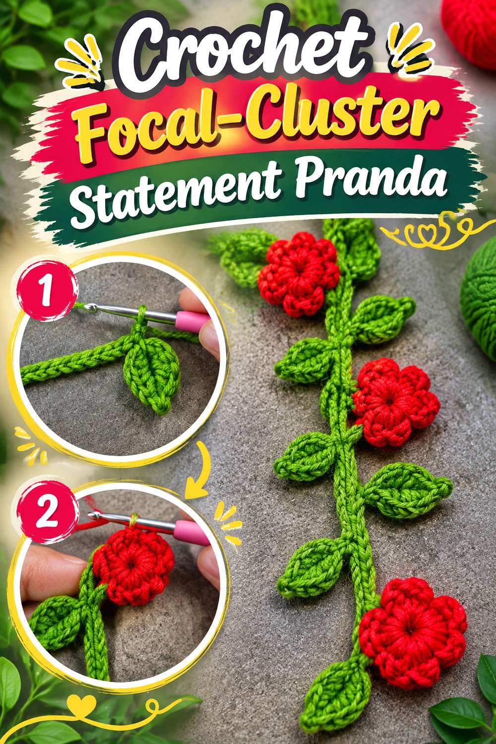Crochet Focal Cluster Statement Pranda