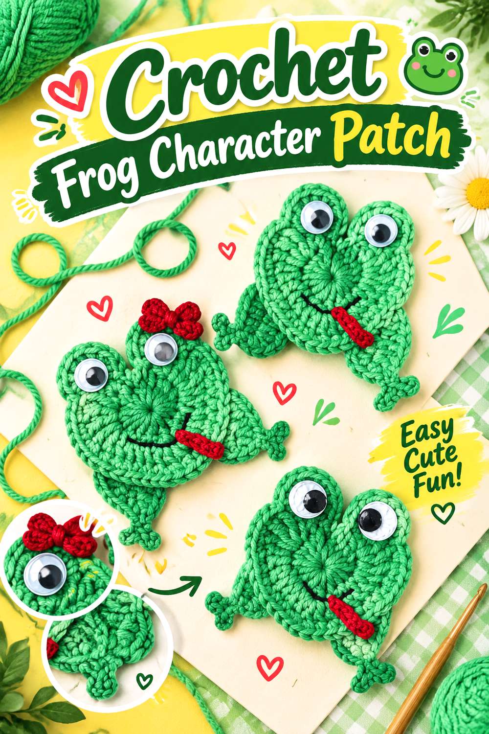 Crochet Frog Character Patch