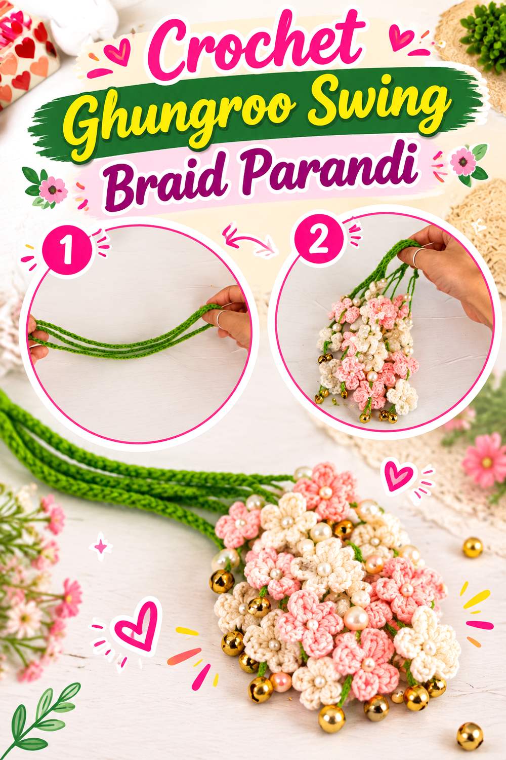 Crochet Ghungroo Swing Braid Parandi