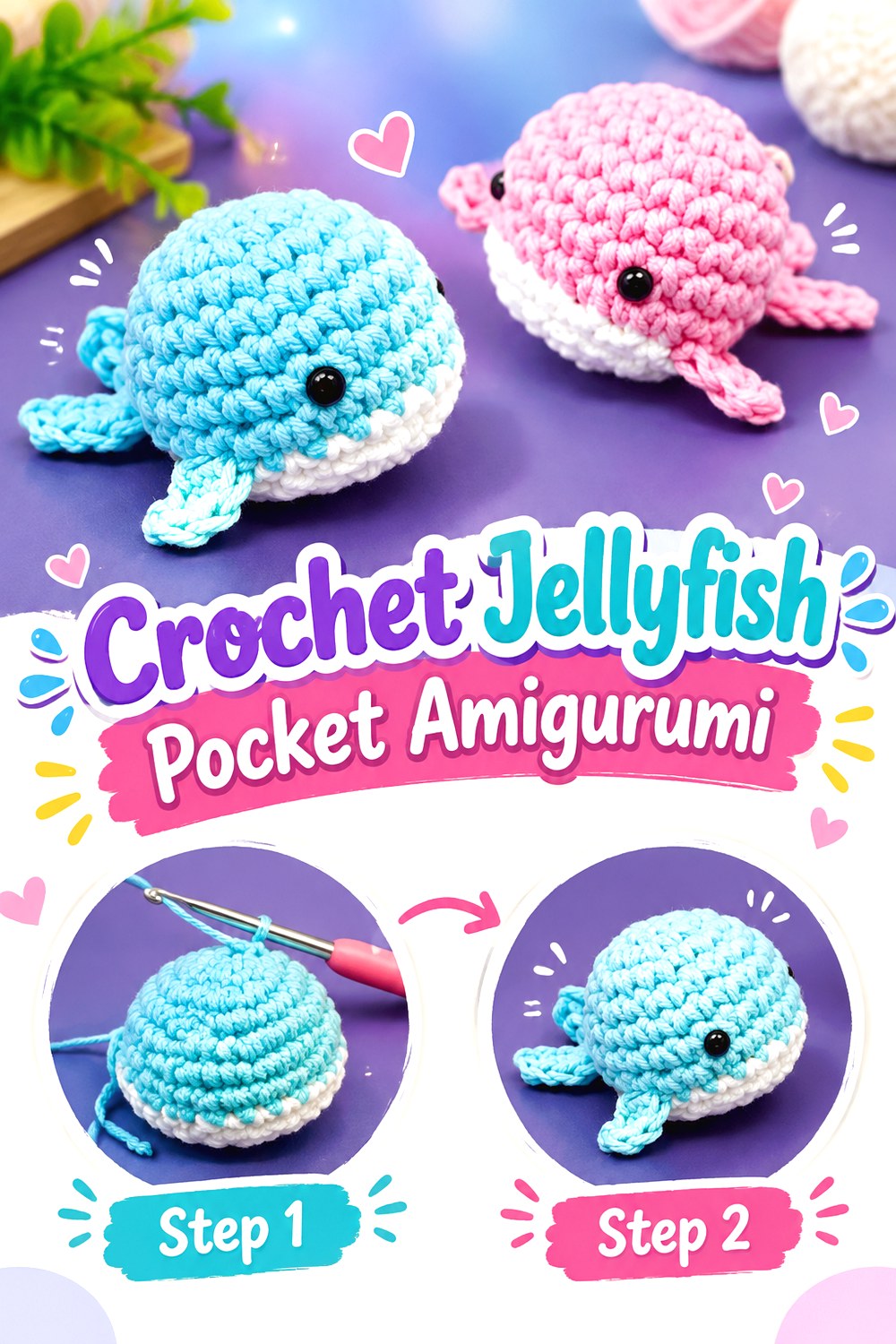 Crochet Jellyfish Pocket Amigurumi