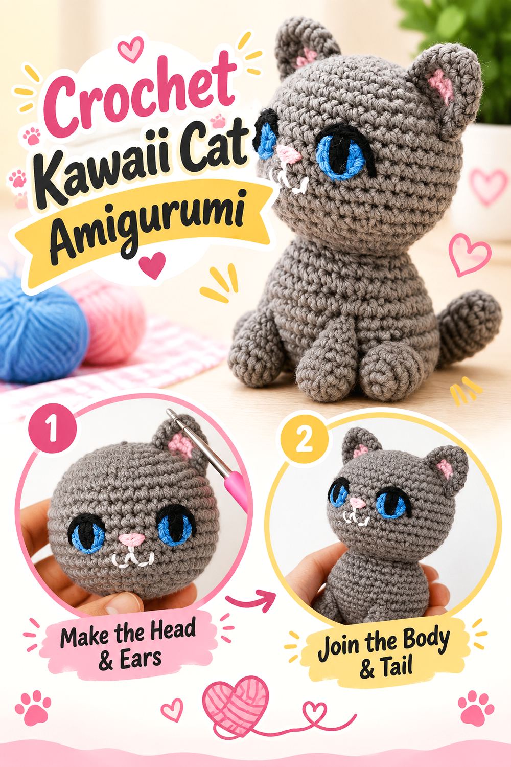 Crochet Kawaii Cat Amigurumi