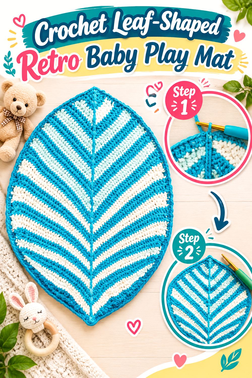 Crochet Leaf Shaped Retro Baby Play Mat