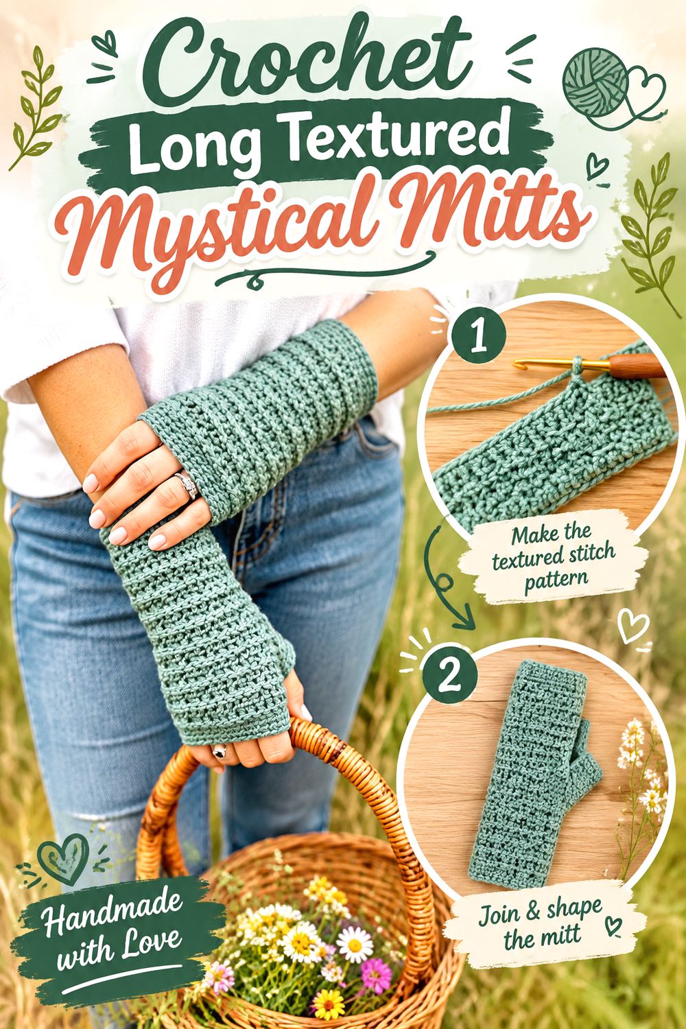 Crochet Long Textured Mystical Mitts
