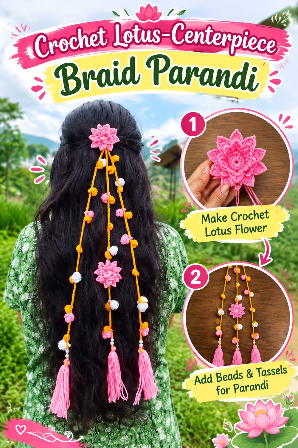 Crochet Lotus Centerpiece Braid Parandi