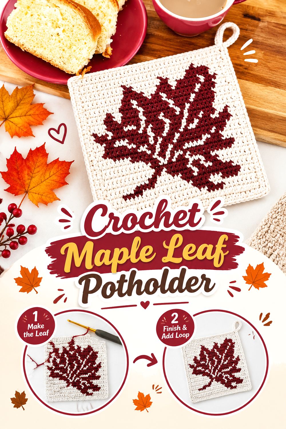 Crochet Maple Leaf Potholder