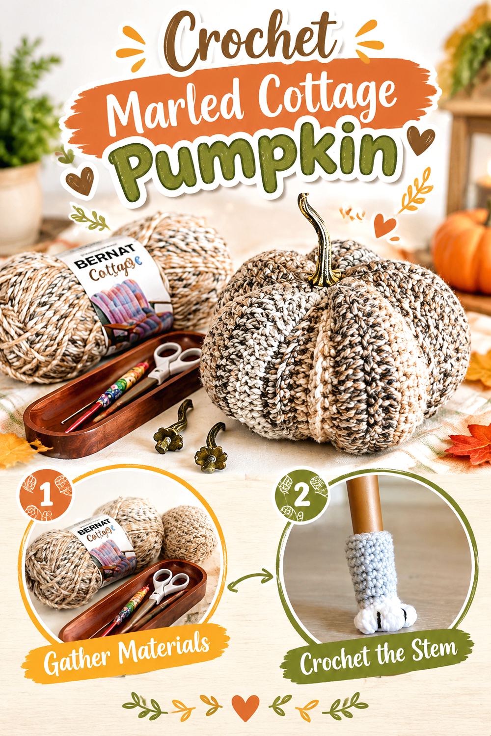 Crochet Marled Cottage Pumpkin