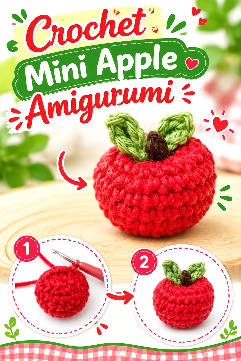 Crochet Mini Apple Amigurumi