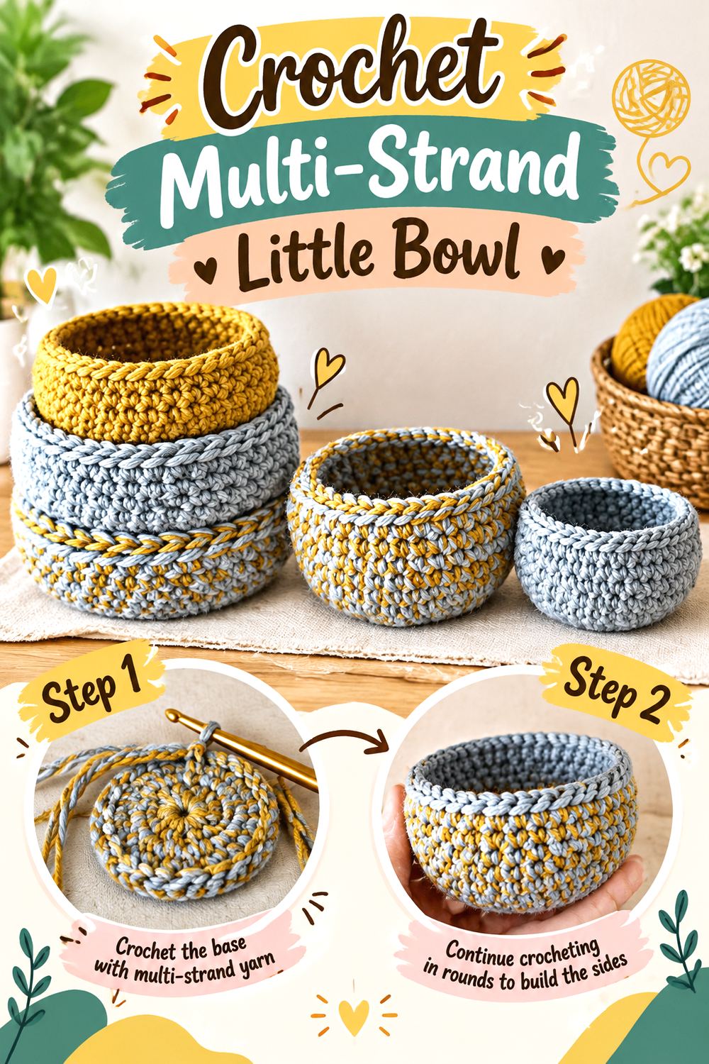 Crochet Multi Strand Little Bowl