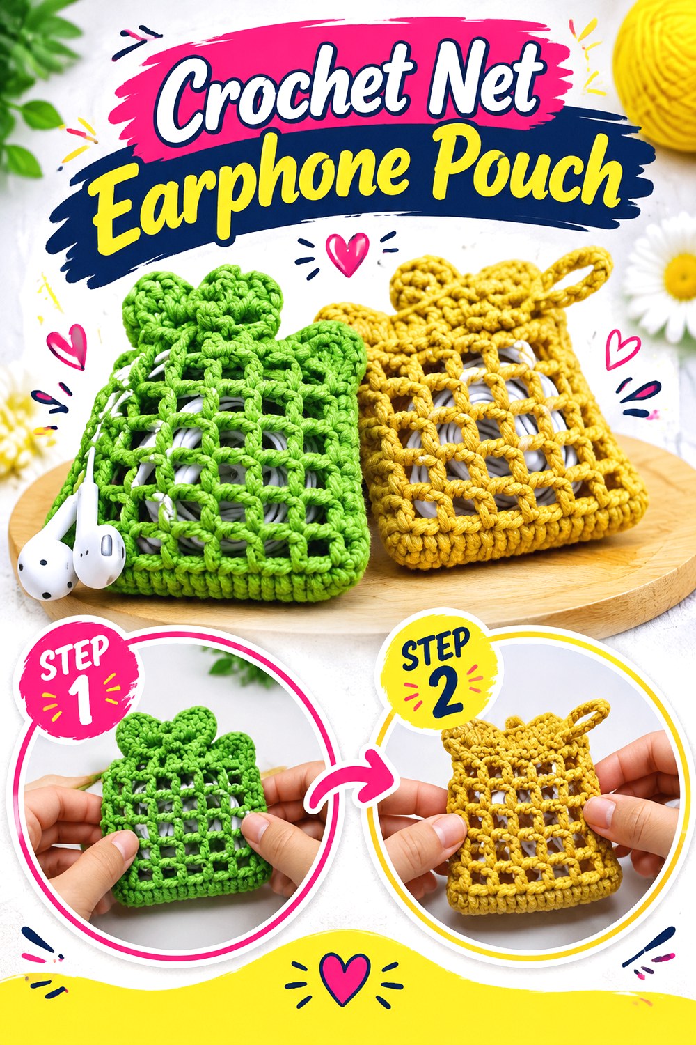Crochet Net Earphone Pouch