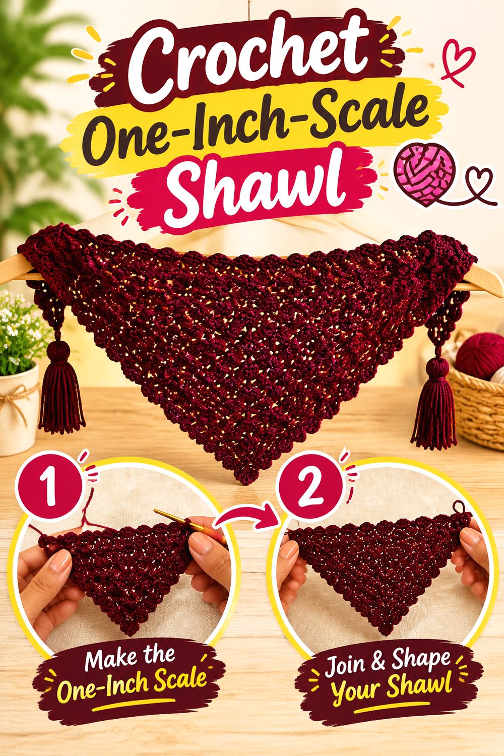 Crochet One Inch Scale Shawl