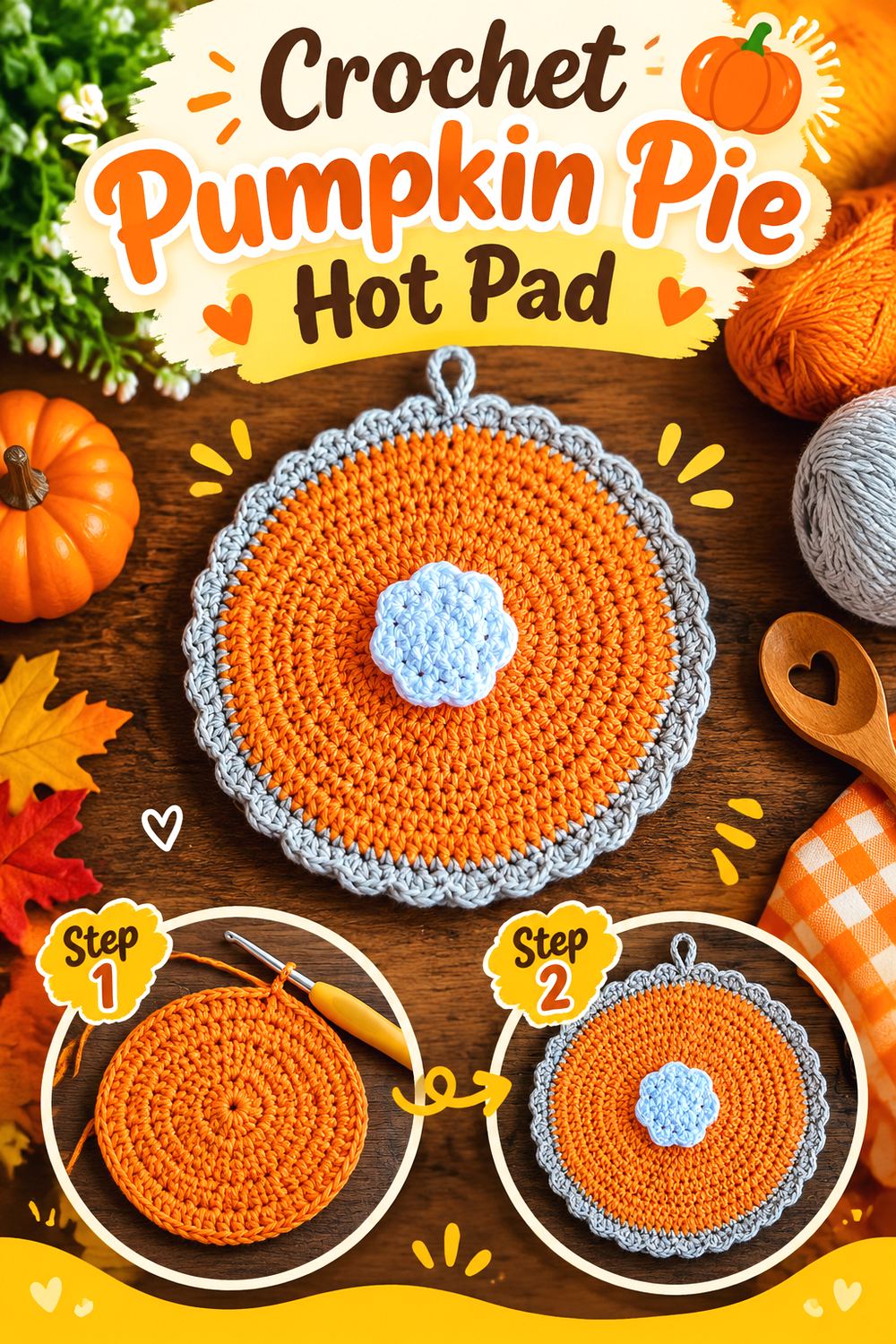 Crochet Pumpkin Pie Hot Pad