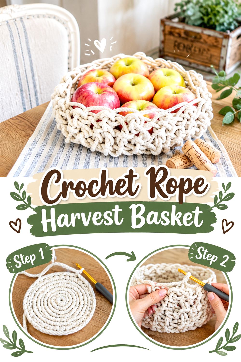 Crochet Rope Harvest Basket