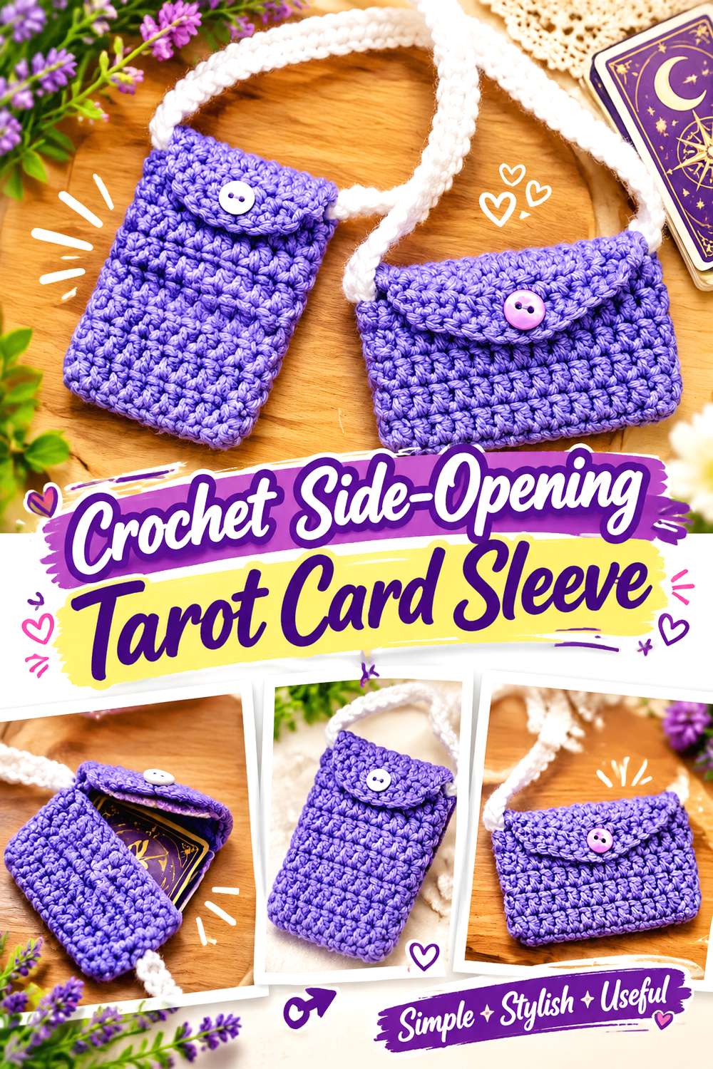 Crochet Side Opening Tarot Card Sleeve