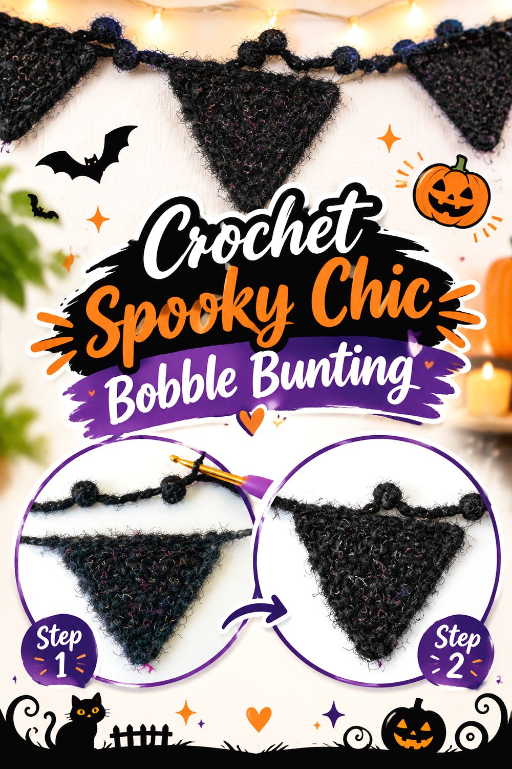 Crochet Spooky Chic Bobble Bunting