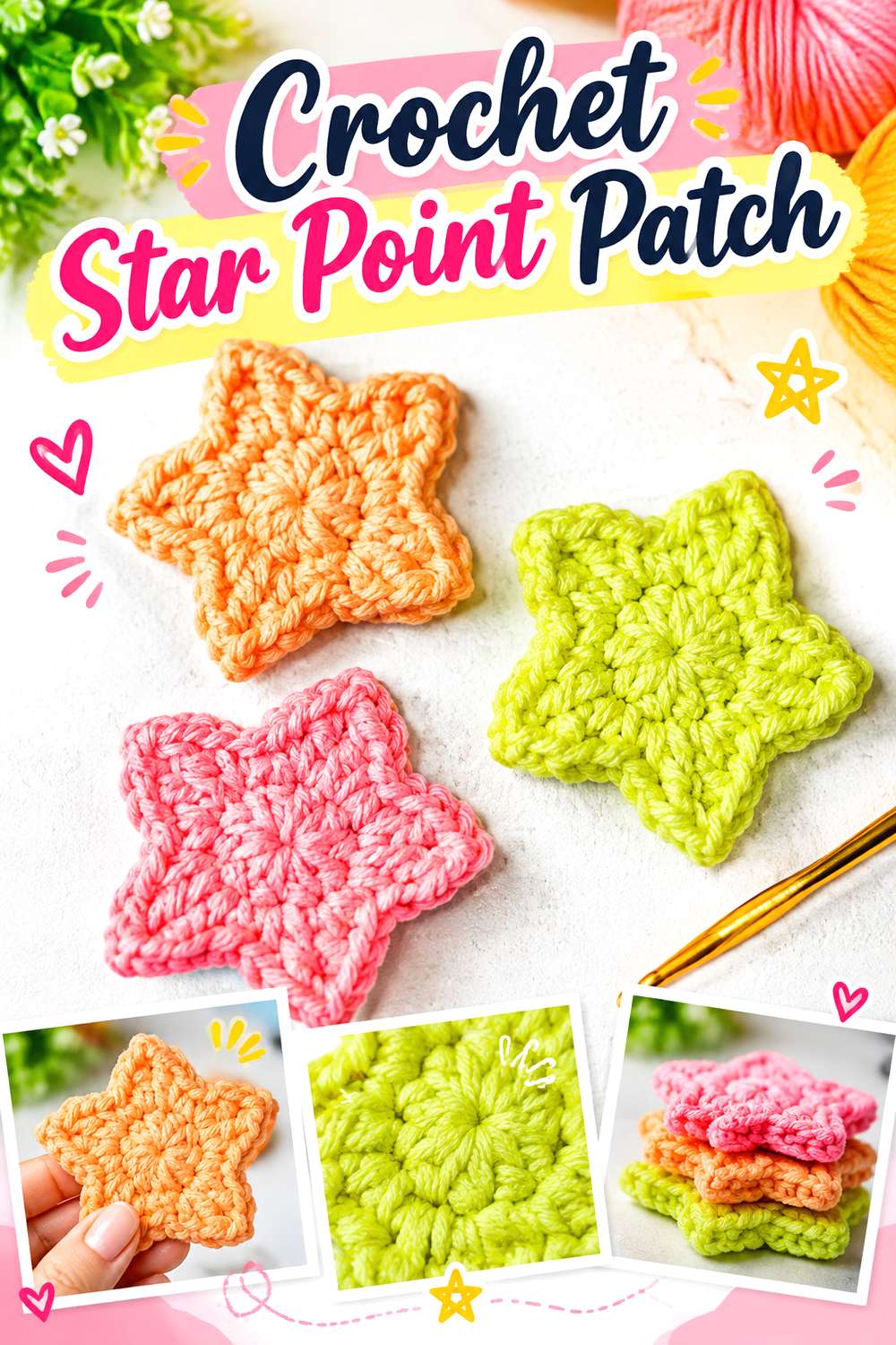 Crochet Star Point Patch