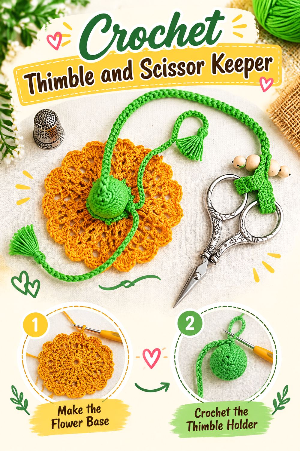 Crochet Thimble and Scissor Keeper