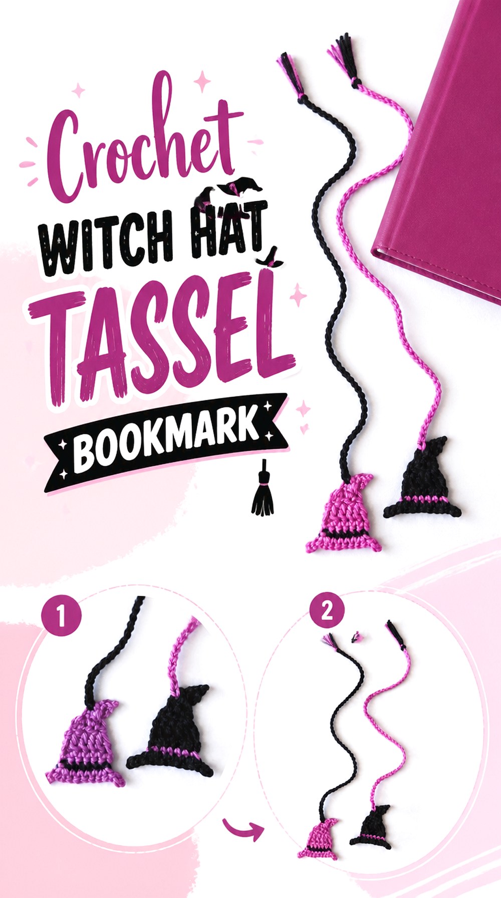 Crochet Witch Hat Tassel Bookmark