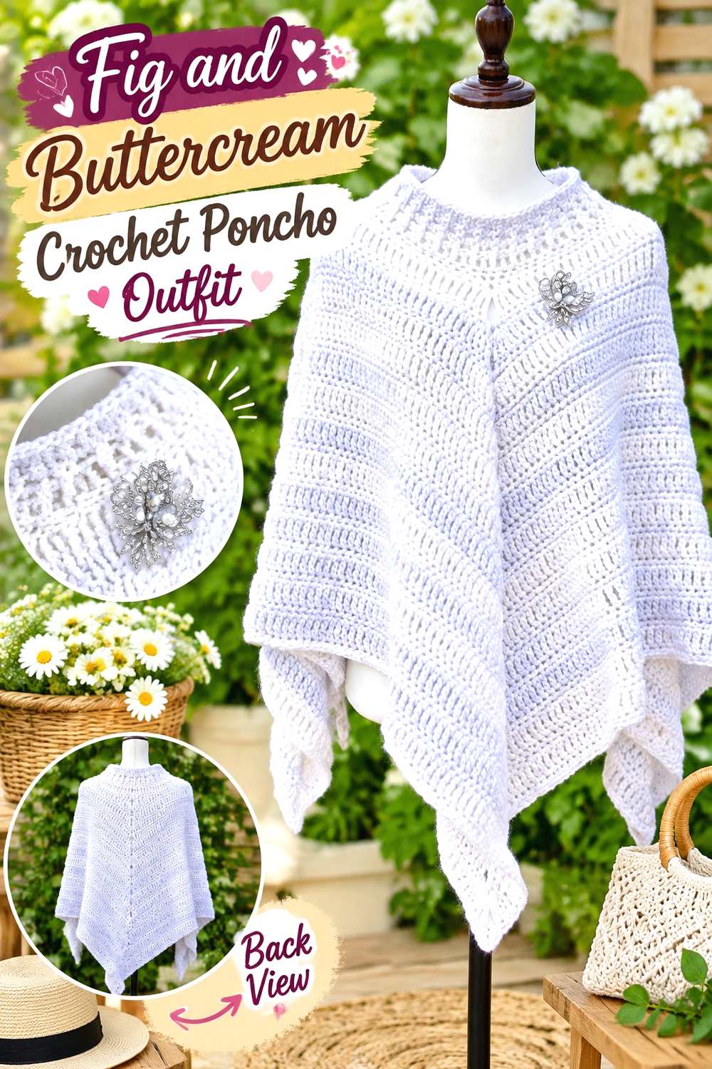 12. Fig And Buttercream Crochet Poncho Outfit