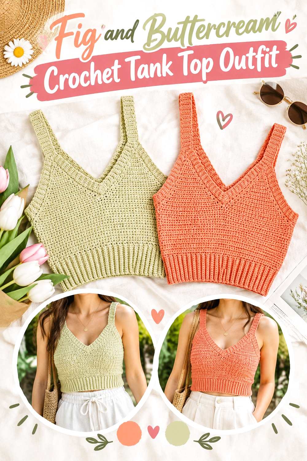 7. Fig And Buttercream Crochet Tank Top Outfit