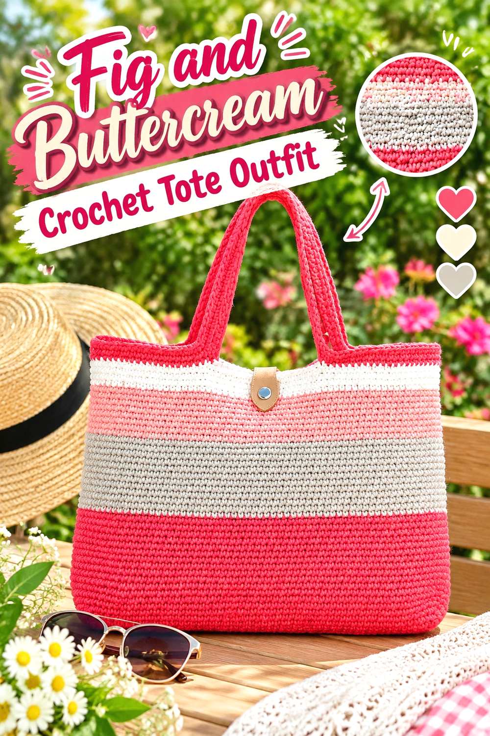 16. Fig And Buttercream Crochet Tote Outfit