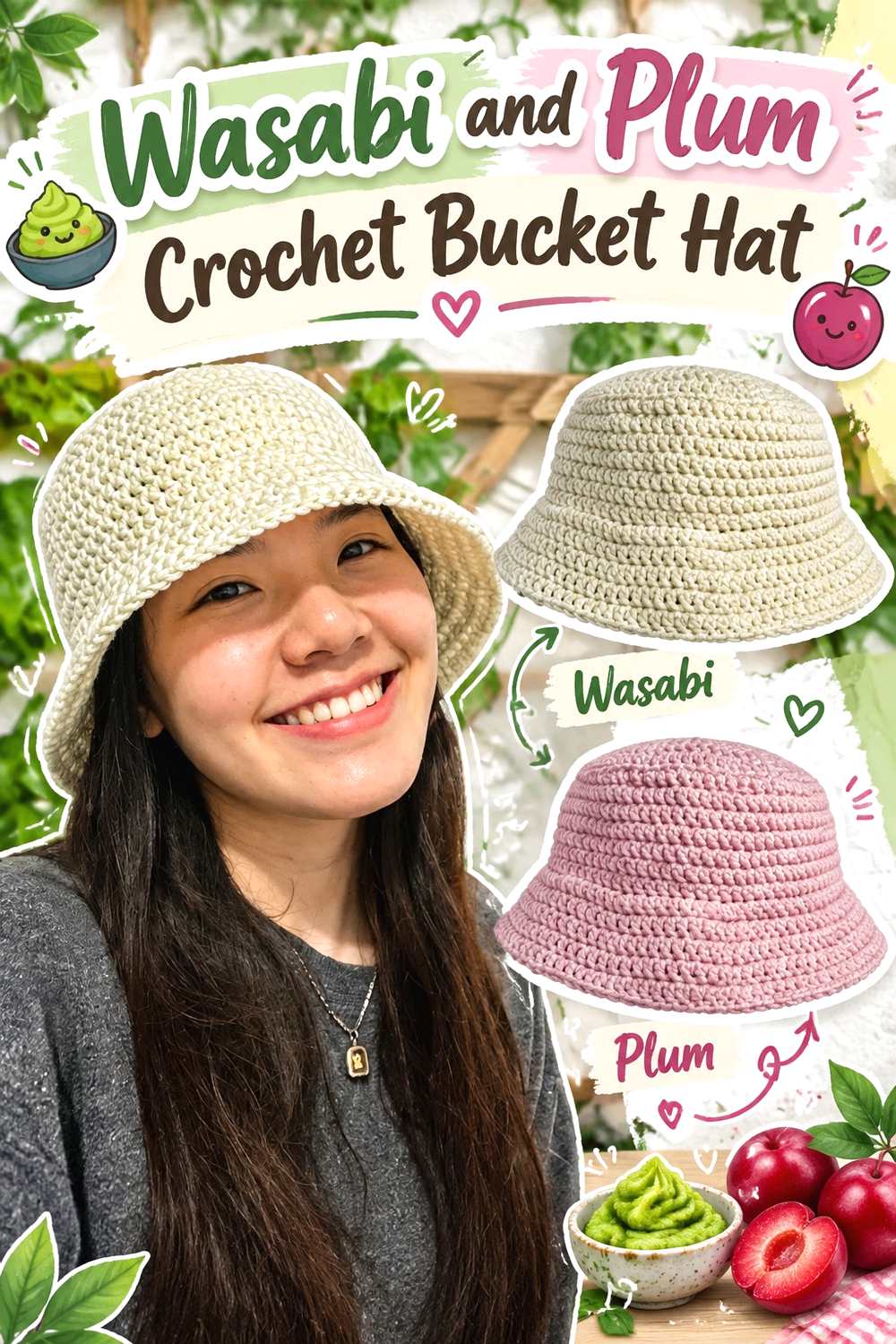 3. Wasabi And Plum Crochet Bucket Hat